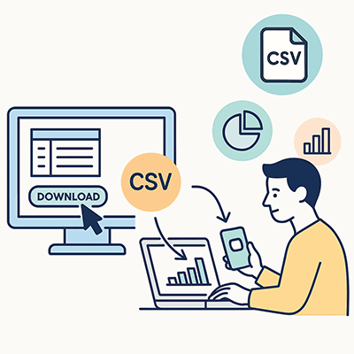 稼働リストCSV出力